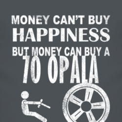 Money Cant Buy Happiness 1970 Chevy Opala Dark Distressed T Shirt