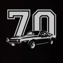 1970 AMC AMX Side White Graphic Year T Shirt