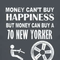Money Cant Buy Happiness 1970 Chrysler New Yorker Dark Distressed T Sh