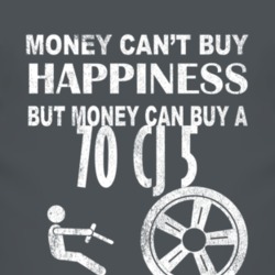 Money Cant Buy Happiness 1970 CJ 5 Dark Distressed T Shirt