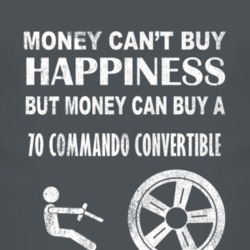 Money Cant Buy Happiness 1970 Commando Convertible Dark Distressed T S