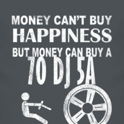 Money Cant Buy Happiness 1970 DJ 5A Dark Distressed T Shirt