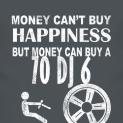 Money Cant Buy Happiness 1970 DJ 6 Dark Distressed T Shirt