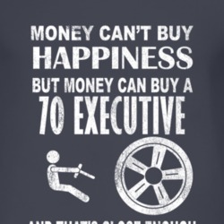 Money Cant Buy Happiness 1970 Executive Dark Distressed T Shirt