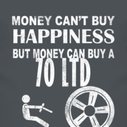 Money Cant Buy Happiness 1970 LTD Dark Distressed T Shirt
