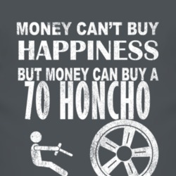Money Cant Buy Happiness 1970 Honcho Dark Distressed T Shirt