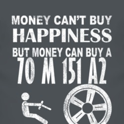 Money Cant Buy Happiness 1970 M 151 A2 Dark Distressed T Shirt