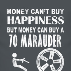 Money Cant Buy Happiness 1970 MERCURY MARAUDER Dark Distressed T Shirt