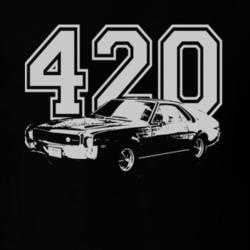 1968 AMC AMX Side White Graphic Engine Size T Shirt