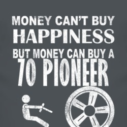 Money Cant Buy Happiness 1970 Pioneer Dark Distressed T Shirt