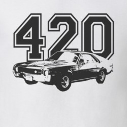 1968 AMC AMX Side Black Graphic Engine Size T Shirt