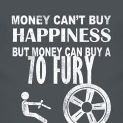 Money Cant Buy Happiness 1970 PLYMOUTH FURY Dark Distressed T Shirt