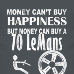 Money Cant Buy Happiness 1970 Pontiac LeMans Dark Distressed T Shirt