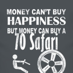 Money Cant Buy Happiness 1970 Pontiac Safari Dark Distressed T Shirt