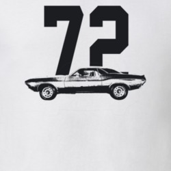 1972 Challenger Side View With Year Light Color T Shirt