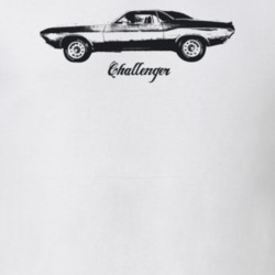 1972 Challenger Side View With Model Light Color T Shirt