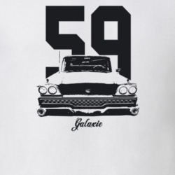 1959 Galaxie Grill View With Year And Model Light Color T Shirt