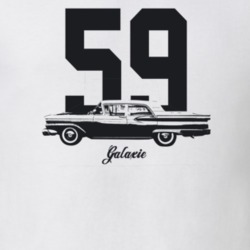 1959 Galaxie Side View With Year And Model Light Color T Shirt