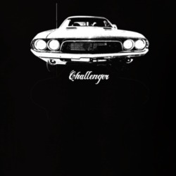 1972 Challenger Grill View With Model Dark Color T Shirt