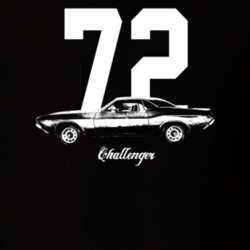 1972 Challenger Side View With Year And Model Dark Color T Shirt