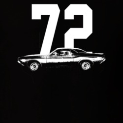 1972 Challenger Side View With Year Dark Color T Shirt