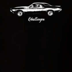1972 Challenger Side View With Model Dark Color T Shirt