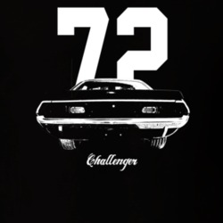 1972 Challenger Rear View With Year And Model Dark Color T Shirt