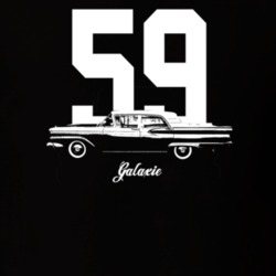 1959 Galaxie Side View With Year And Model Dark Color T Shirt
