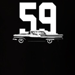 1959 Galaxie Side View With Year Dark Color T Shirt