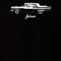 1959 Galaxie Side View With Model Dark Color T Shirt