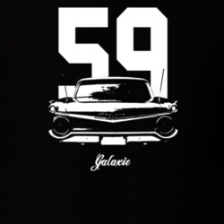1959 Galaxie Rear View With Year And Model Dark Color T Shirt
