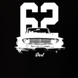 1962 Dart Grill View With Year And Model Dark Color T Shirt