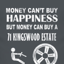 Money Cant Buy Happiness 1971 Chevy Kingswood Estate Dark Distressed T