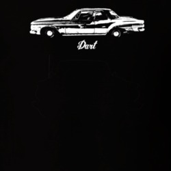1962 Dart Side View With Model Dark Color T Shirt