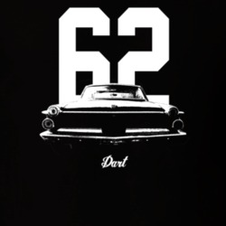 1962 Dart Rear View With Year And Model Dark Color T Shirt