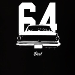 1964 Dart Rear View With Year And Model Dark Color T Shirt