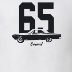 1965 Coronet Side View With Year And Model Light Color T Shirt