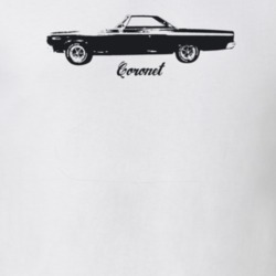 1965 Coronet Side View With Model Light Color T Shirt