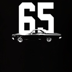 1965 Coronet Side View With Year Dark Color T Shirt