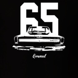 1965 Coronet Rear View With Year And Model Dark Color T Shirt