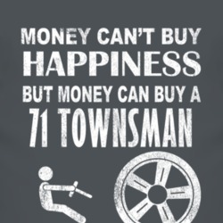 Money Cant Buy Happiness 1971 Chevy Townsman Dark Distressed T Shirt
