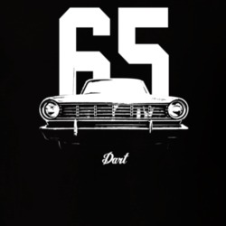 1965 Dart Grill View With Year And Model Dark Color T Shirt
