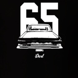 1965 Dart Rear View With Year And Model Dark Color T Shirt