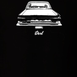 1965 Dart Rear View With Model Dark Color T Shirt