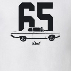 1965 Dart Side View With Year And Model Light Color T Shirt