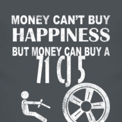 Money Cant Buy Happiness 1971 CJ 5 Dark Distressed T Shirt