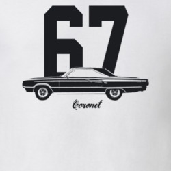 1967 Coronet Side View With Year And Model Light Color T Shirt