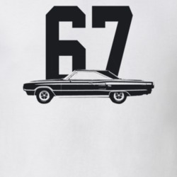 1967 Coronet Side View With Year Light Color T Shirt
