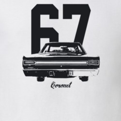 1967 Coronet Rear View With Year And Model Light Color T Shirt