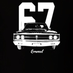 1967 Coronet Grill View With Year And Model Dark Color T Shirt